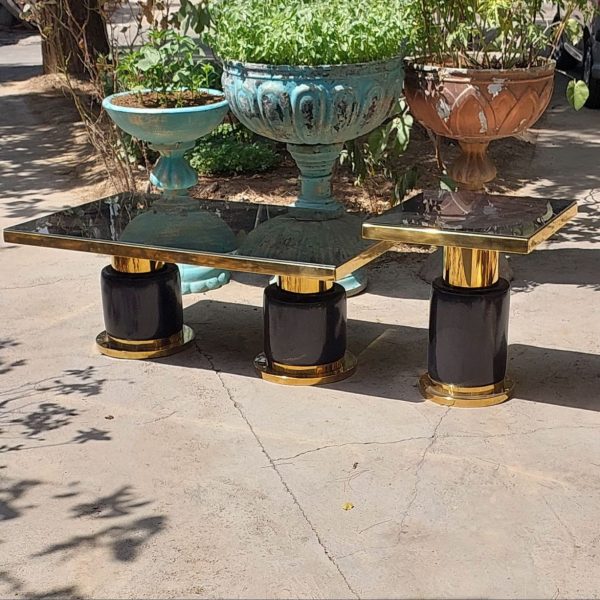 جلو مبلی و عسلی استوانه چرمی